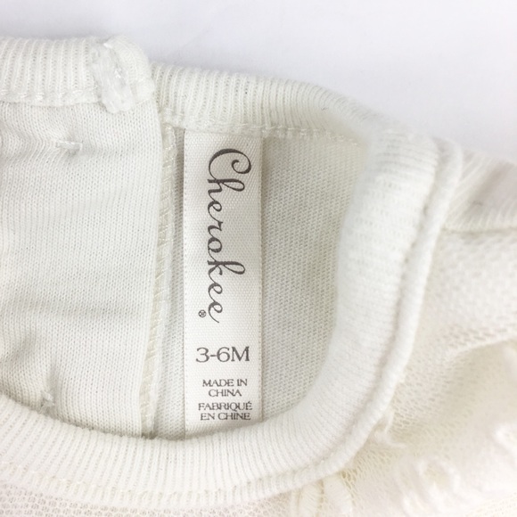 NWOT Cherokee Off White Long Sleeved Lace Onesie - Picture 4 of 5